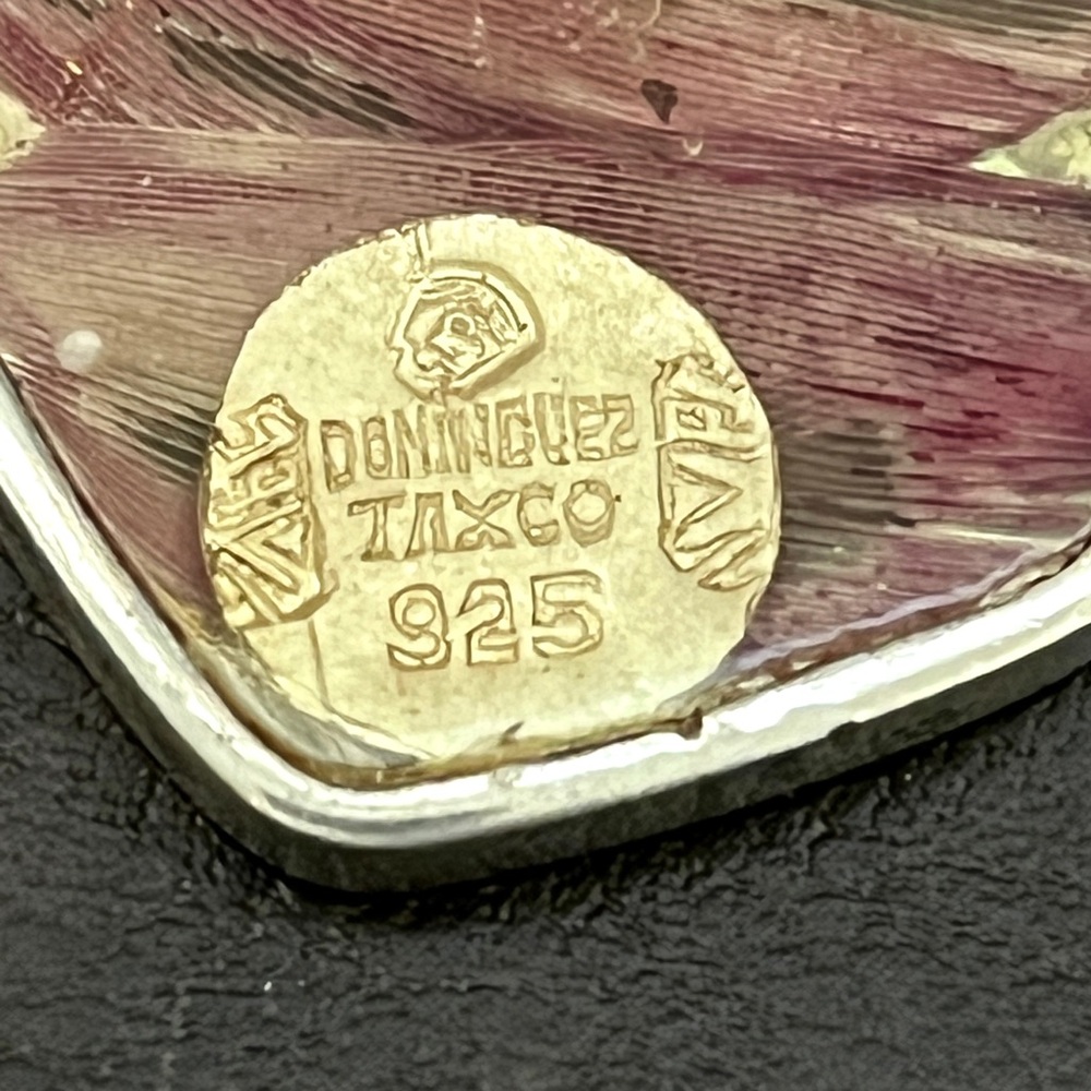 Vintage Rafael Dominguez Taxco sterling Pluma Azteca Signed pendant - Picture 8 of 10
